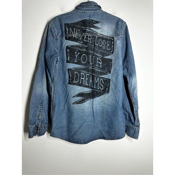 Gemo Blog Boys Denim Shirt Long Sleeve Button Up Size 16Y See Notes - Picture 1 of 14